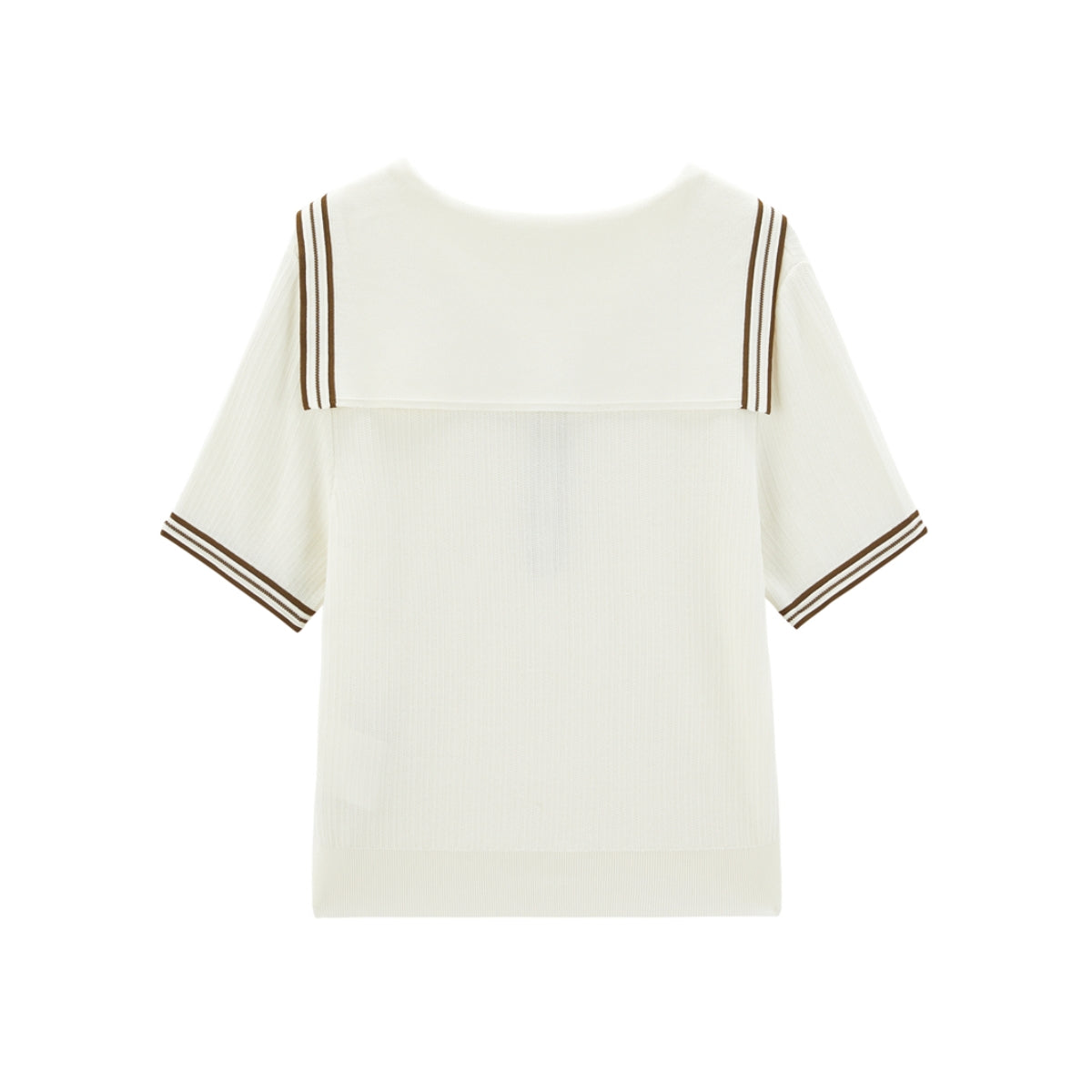 Women's Contrast-Trim Knit Top with Sailor Collar