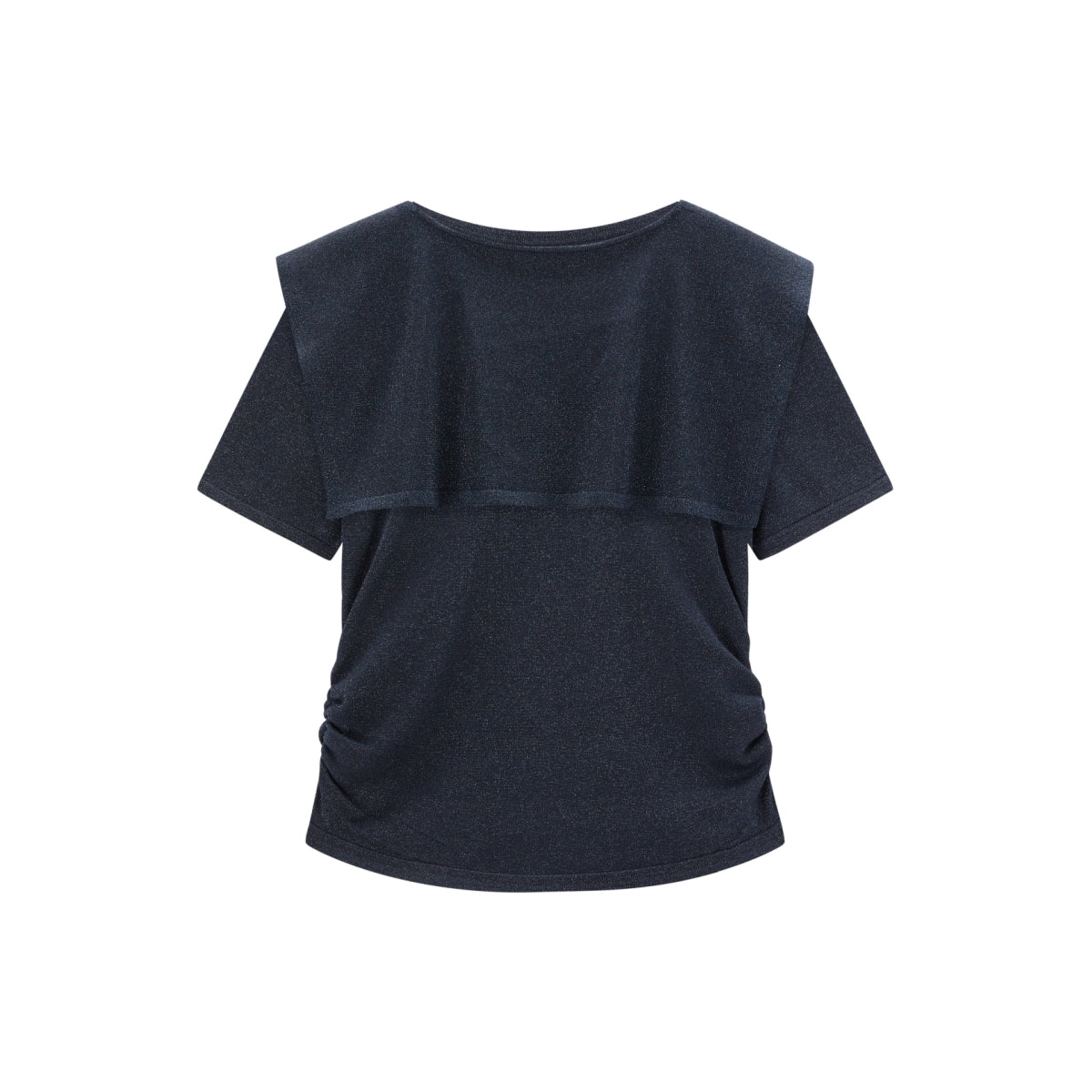 Women's Shirred Knit Top with Chenille Embroidery