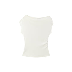 Women's Solid Drape-Neck Slim-Fit Tee