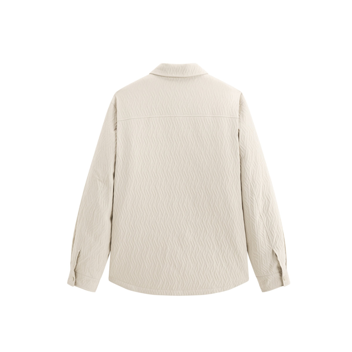 Men's Beige 3D Jacquard Down Shirt Jacket
