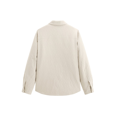 Peacebird Men *US Final Sale* Men's Beige 3D Jacquard Down Shirt Jacket