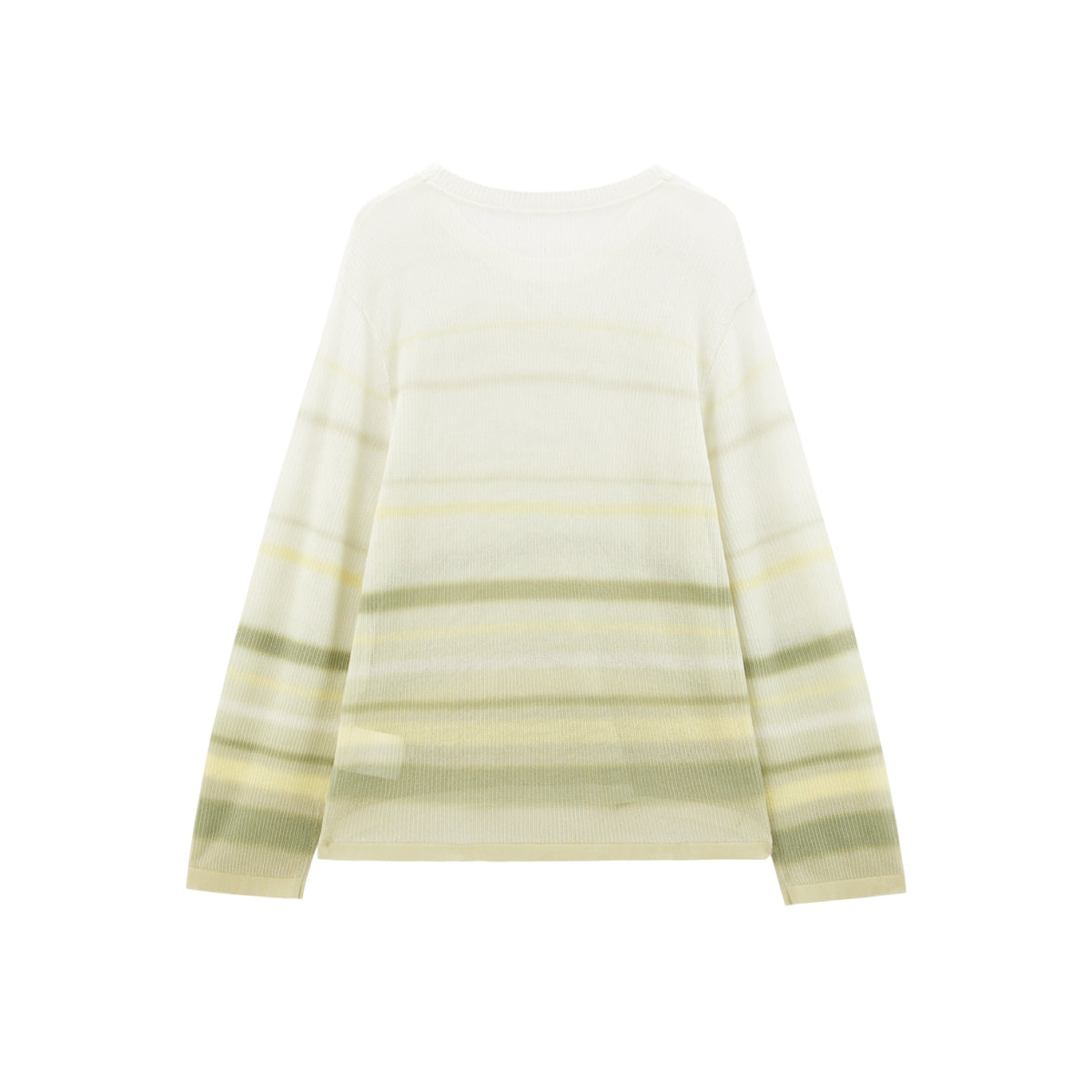 Women's Semi-Sheer Ombre Stripe Knit Pullover