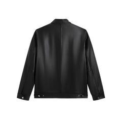 Men's Stand-Collar Moto Leather Jacket