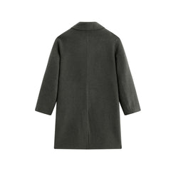 Men's Olive Double-Face Wool Coat
