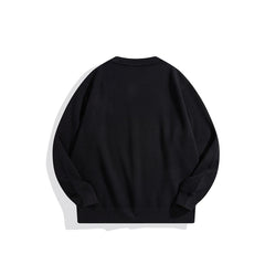 Men's Black Twill Jacquard Breathable Sweatshirt