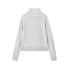Women's Wool-Cashmere Blend Mock-Neck Cardigan