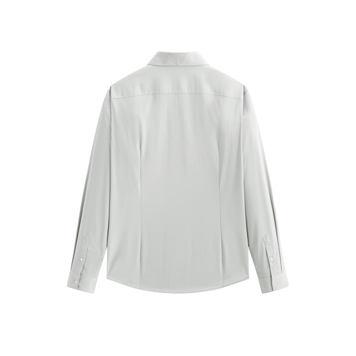 Men's Gray Embroidered Long-Sleeve Shirt