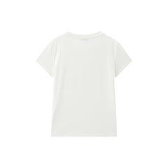 Women's Basic White Brushed T-Shirt