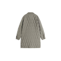 Men's Grey Long Quilted Puffer Jacket