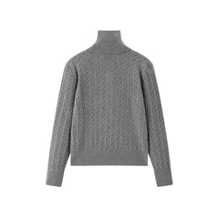 Women's Short Cable-Knit Half-Zip Sweater