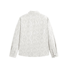 Men's Lettered Textured Jacquard Shirt