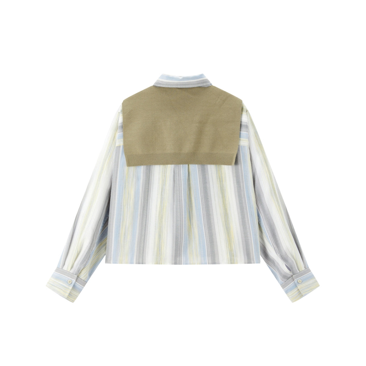 Women's Striped Shirt with Detachable Cape