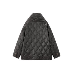 Women's Oversized Down Shirt with Detachable Scarf