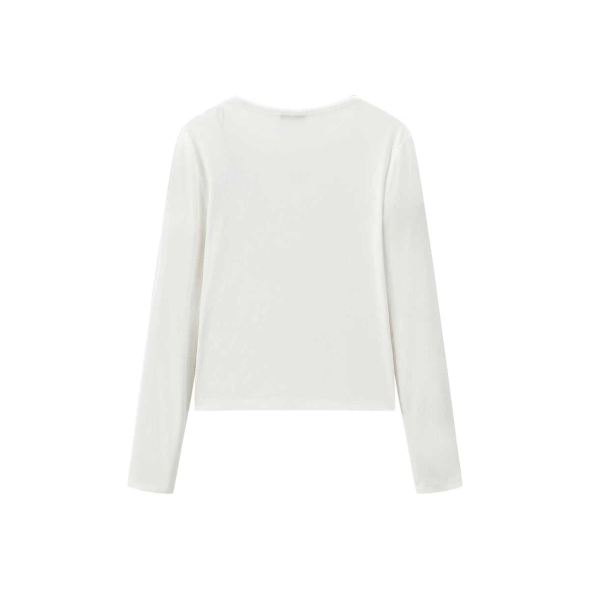 Women's Short Tonal Panel Tencel Long-Sleeve T-Shirt