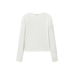 Women's Short Tonal Panel Tencel Long-Sleeve T-Shirt