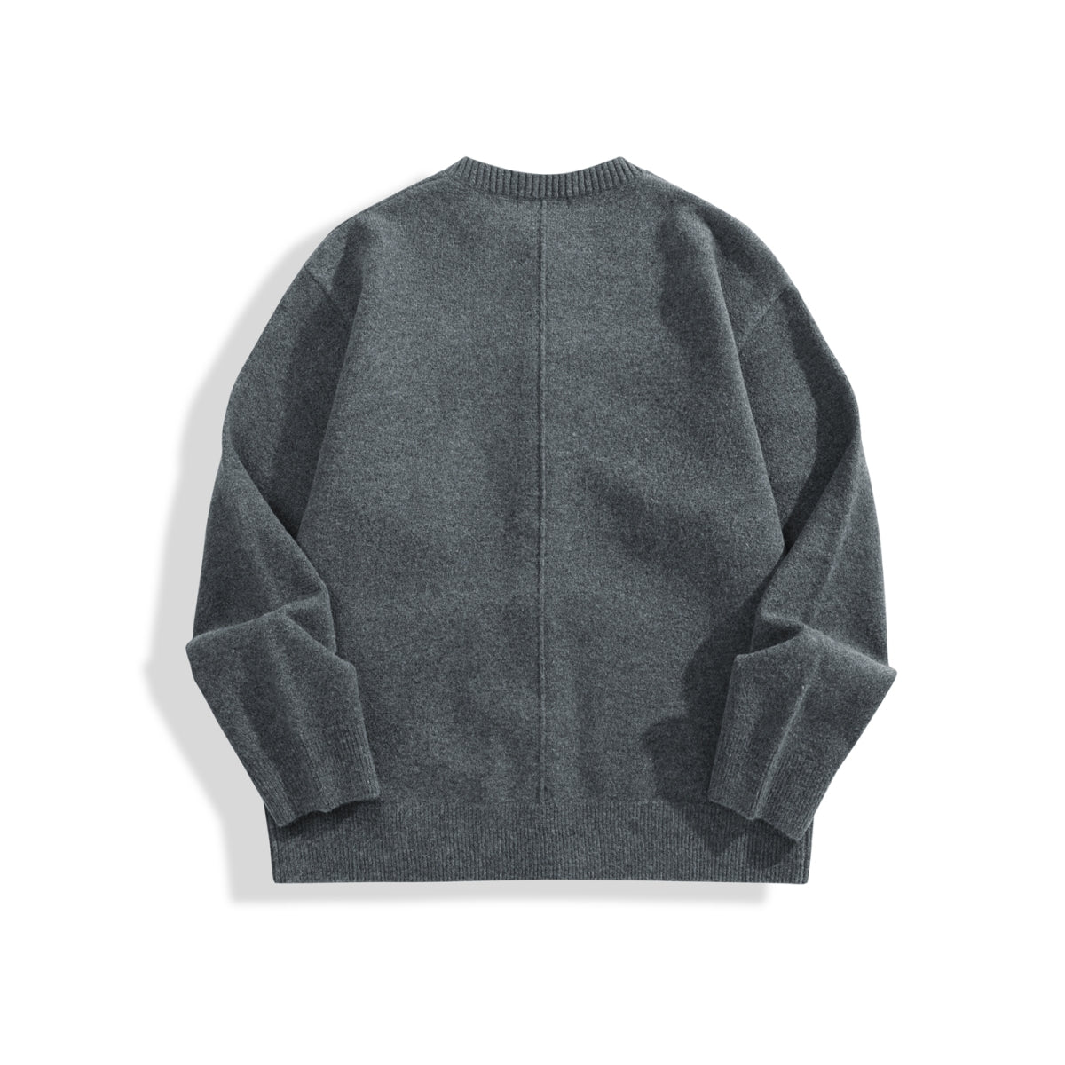 Men's Brushed Knit Cardigan with Dog Embroidery