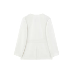 Women's V-Neck Blazer with Detachable Belt