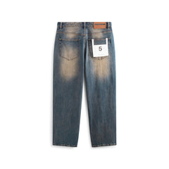 Men's Vintage Contrast Straight Jeans