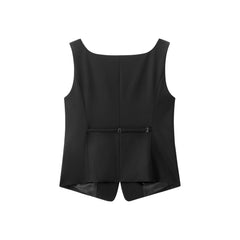 Women's Cropped Slim-Fit U-Neck Vest