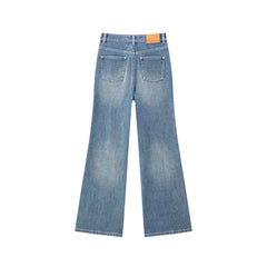 Women's Washed Wide-Leg Slightly Flared Pants