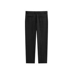 Men's Black Straight-Leg Dress Pants