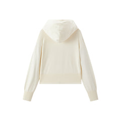 Women's Cropped Dual-Zip Hooded Cardigan