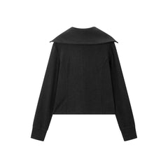 Women's Wide-Lapel Long-Sleeve Knit Cardigan