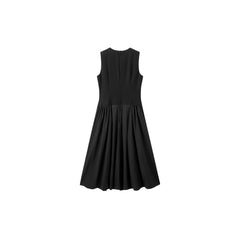 Women's Black Sleeveless Beaded Dress