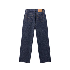 Women's Straight-Leg Jeans with Heavy Crochet Embroidery