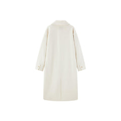 Women's Beige Straight Wool Coat