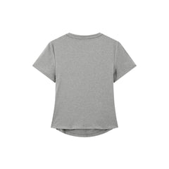 Women's Pleated T-Shirt with Henley Collar