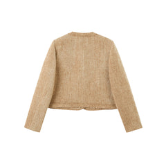 Women's Short Raw-Edge Tweed Jacket