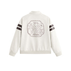 Men's Contrast Embroidered Faux Suede Jacket