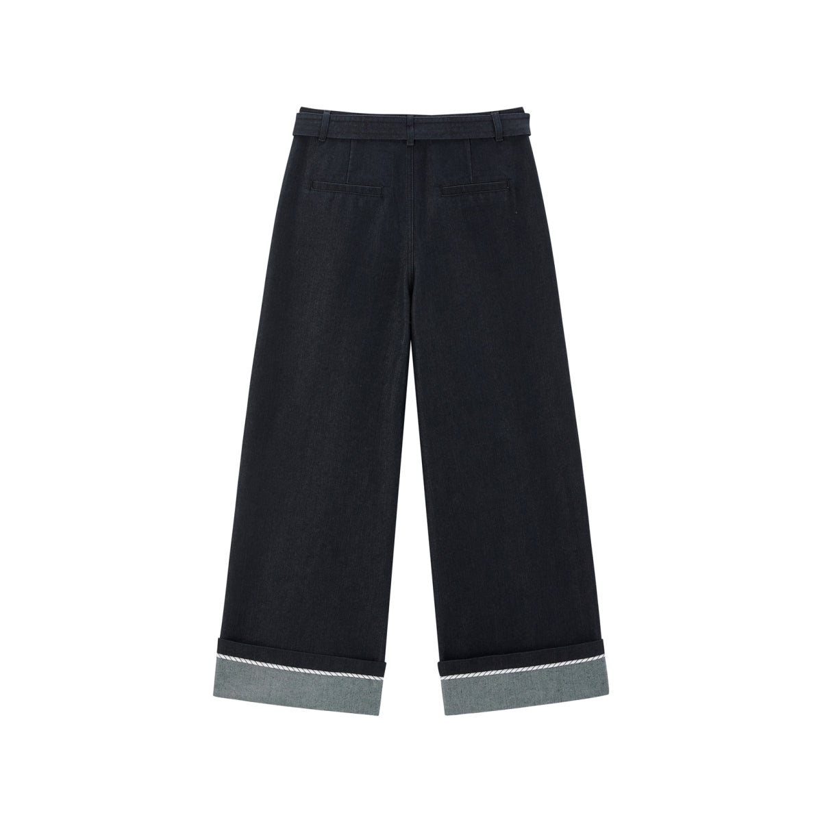 Women's Turn-Up Hem Wide-Leg Jeans