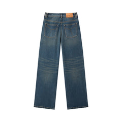Women's Washed Brushed Straight-Leg Jeans
