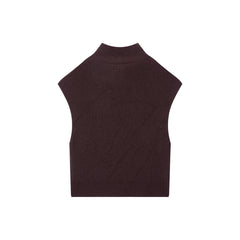 Women's Rabbit-Hair Blend Drape-Neck Modern Vest