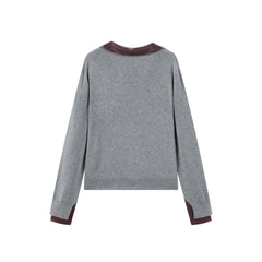 Women's Detachable V-Neck Wool-Blend Sweater