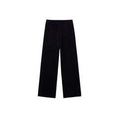 Women's Chenille Contrast Color Knit Straight Pants