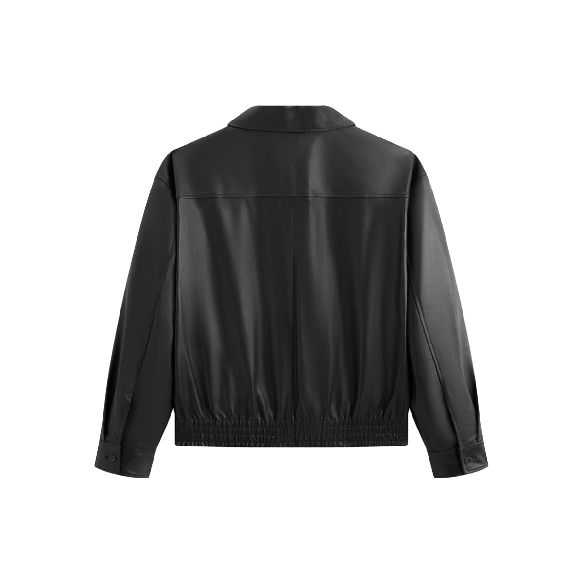 Men's Short Cuban-Collar Leather Jacket