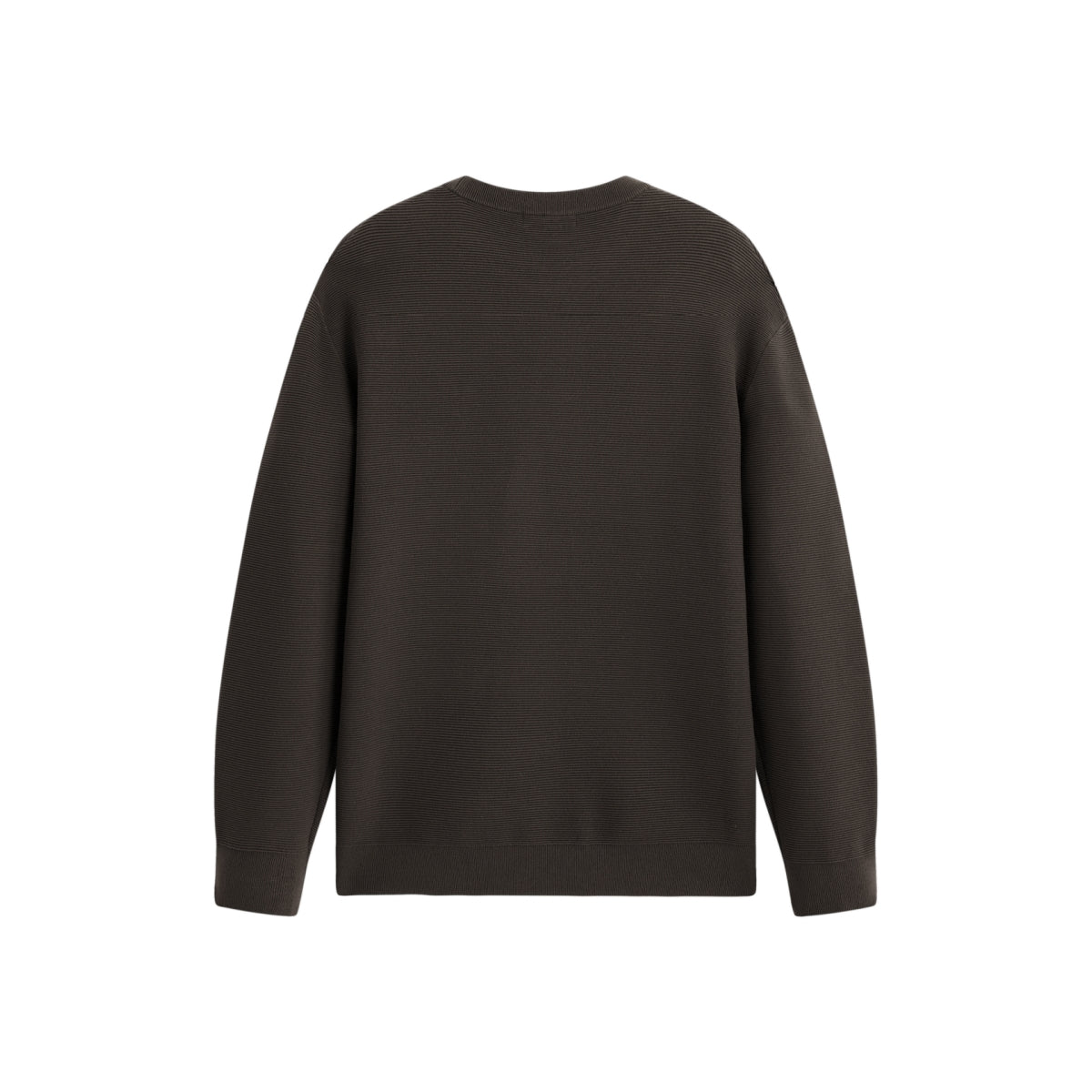 Men's Solid Knit Sweater with PU Pocket