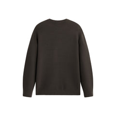 Men's Solid Knit Sweater with PU Pocket