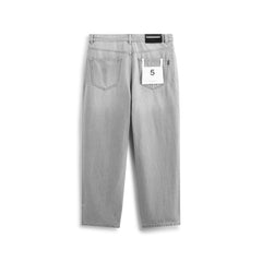 Men's Distressed Jeans with Leather Patch