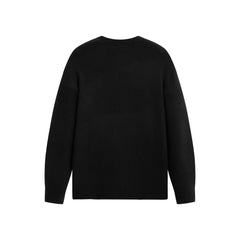 Men's Loose-Fit Brushed Sweater with Embroidery