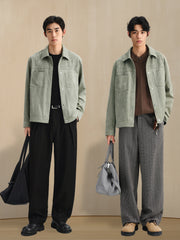Men's Faux Suede Textured Jacquard Jacket
