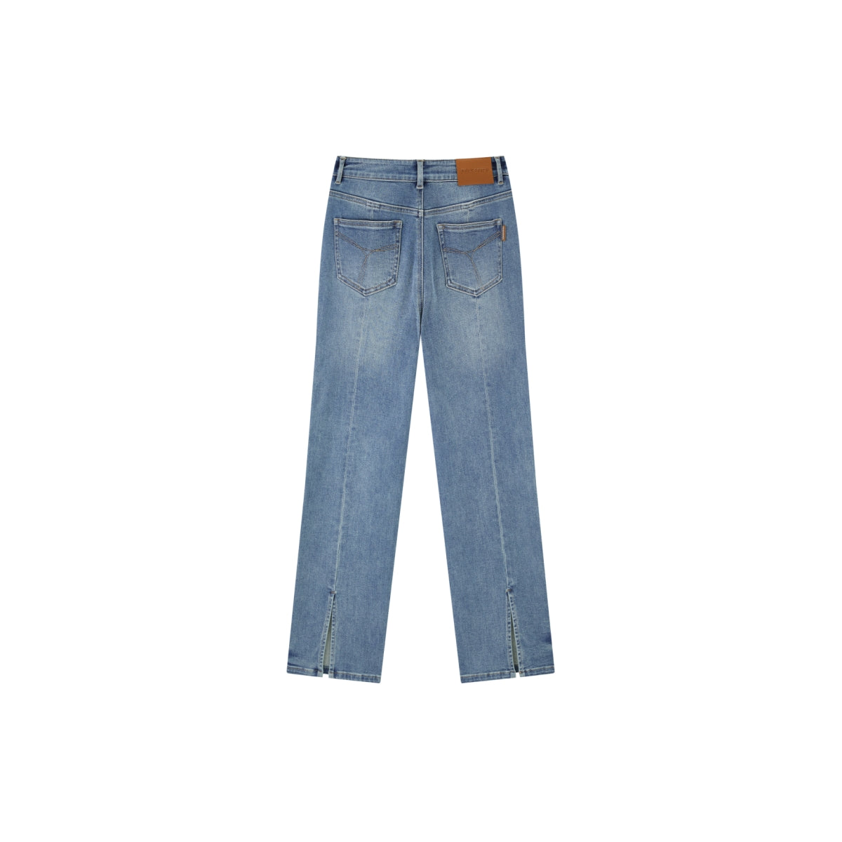 Women's High-Waist Cigarette Jeans with Back Slit