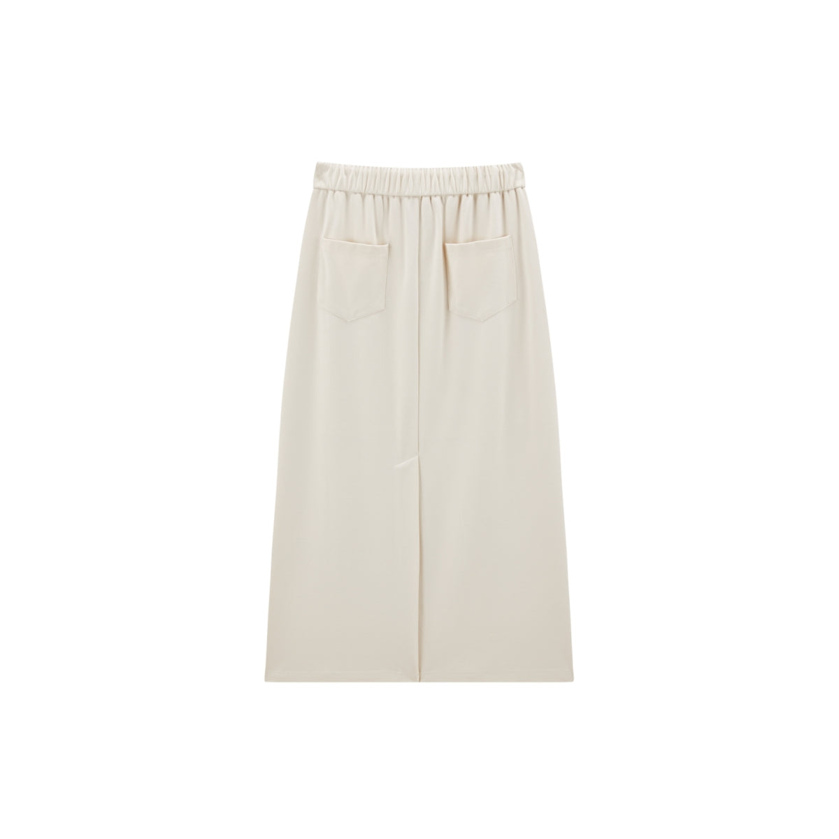 Women's Beige High-Waist Straight Skirt