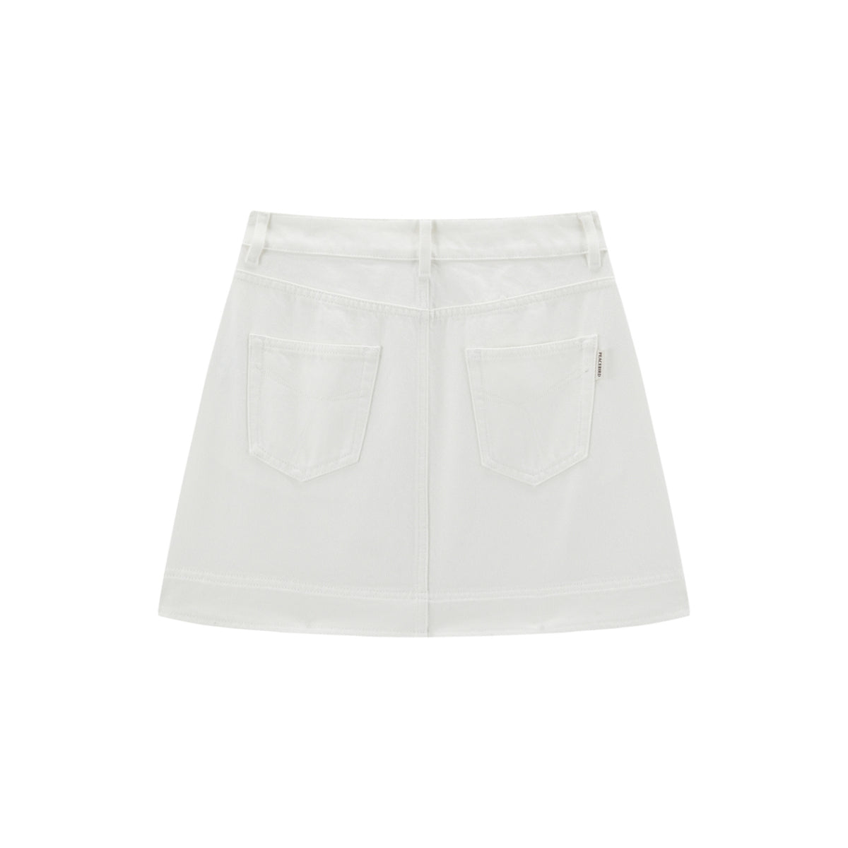 Women's White A-Line Denim Mini Skirt