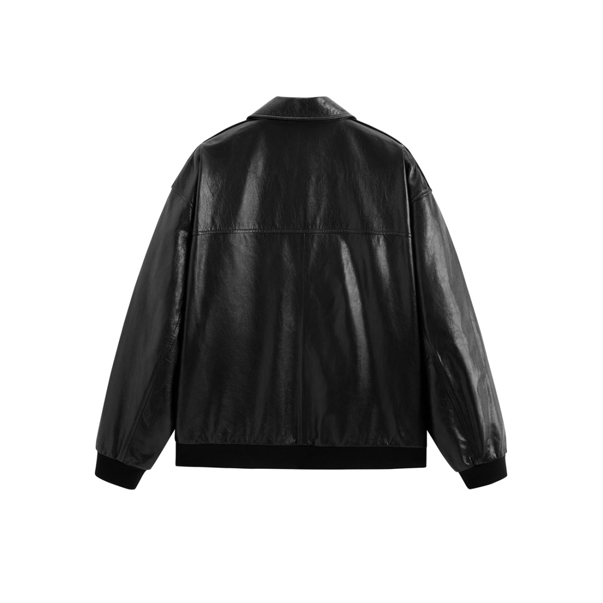 Men's Waxed Leather Bomber Jacket
