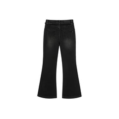 Women's High Waist Flared Jeans With Belt