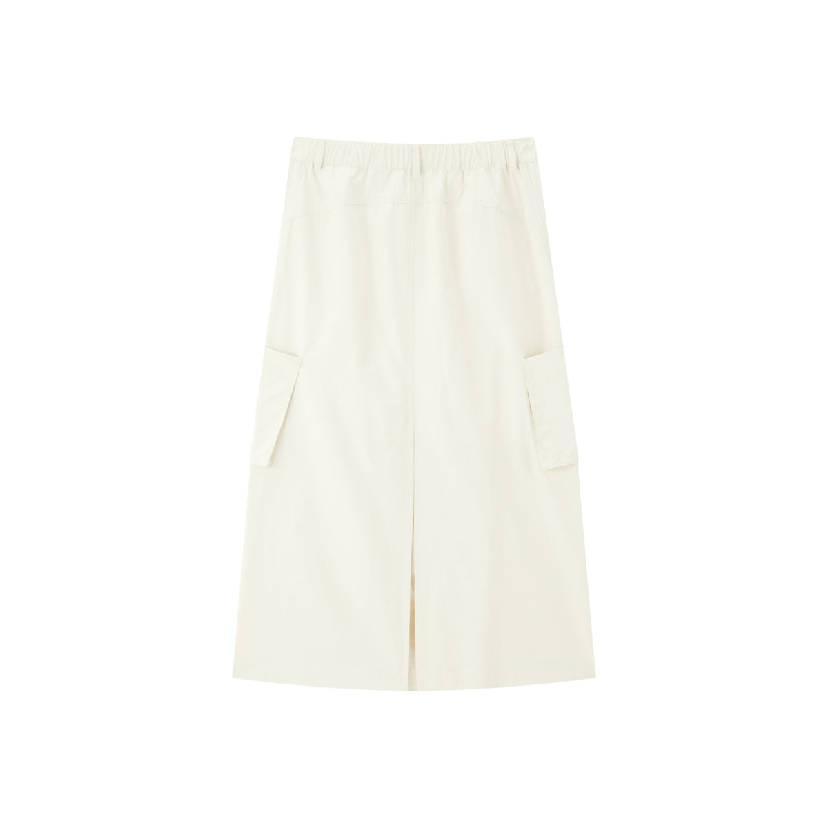 Women's High-Waisted A-Line Skirt with Patch Pockets